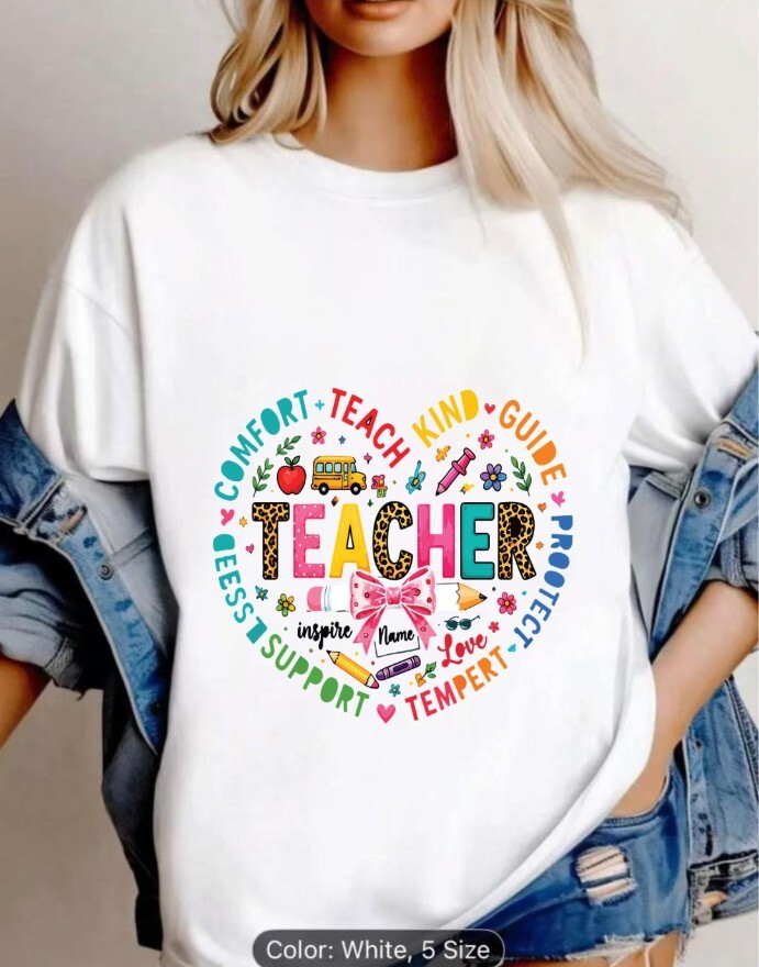 Playera personalizada para maestra con mensaje escolar