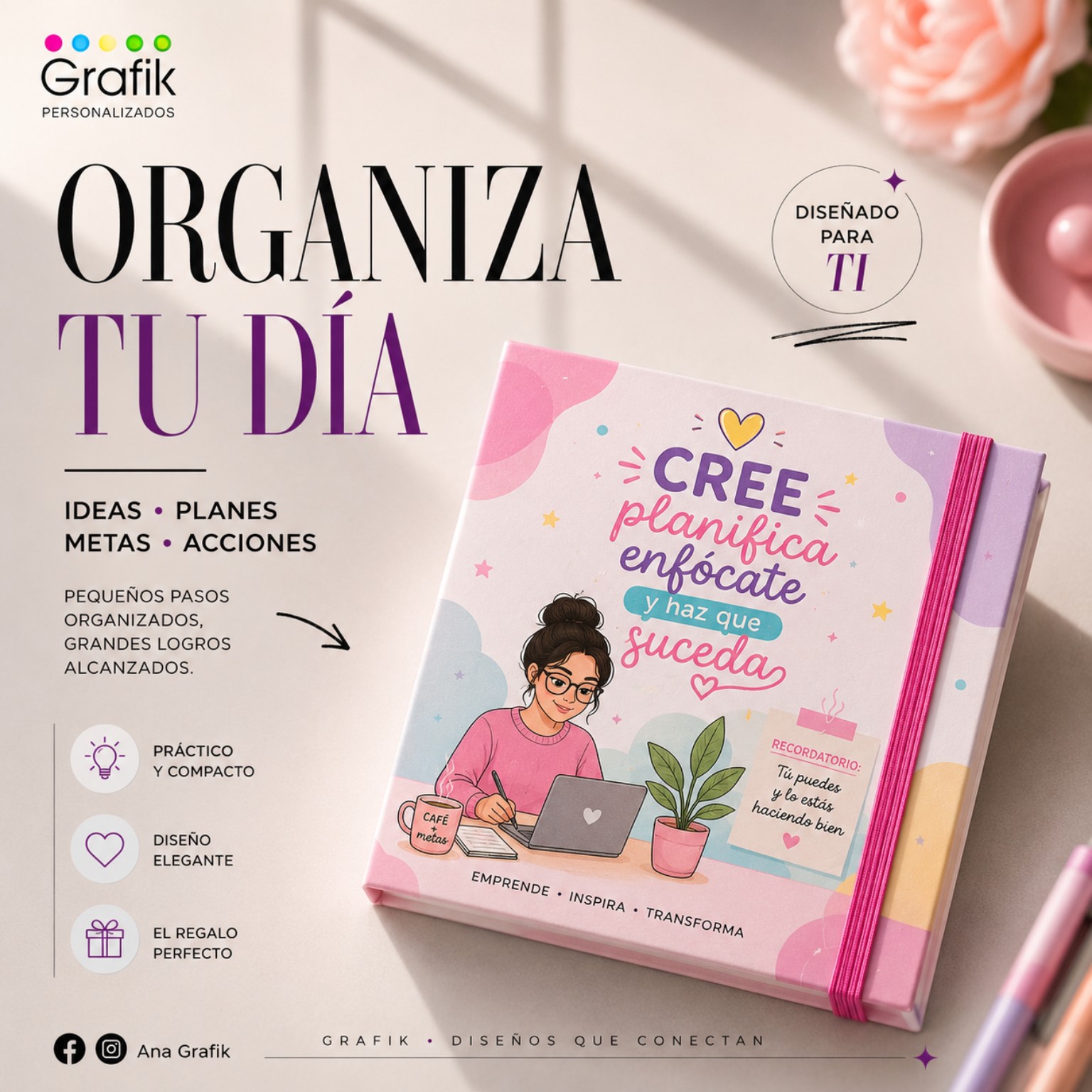 Porta post-it personalizado para organizar el día